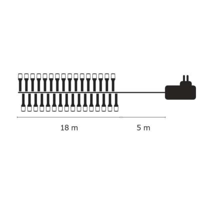 LED Vánoční venkovní řetěz 180xLED/23m IP44 teplá bílá