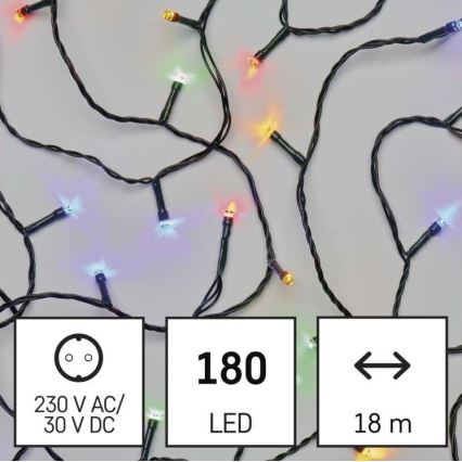 LED Vánoční venkovní řetěz 180xLED/8 módů 23m IP44 multicolor