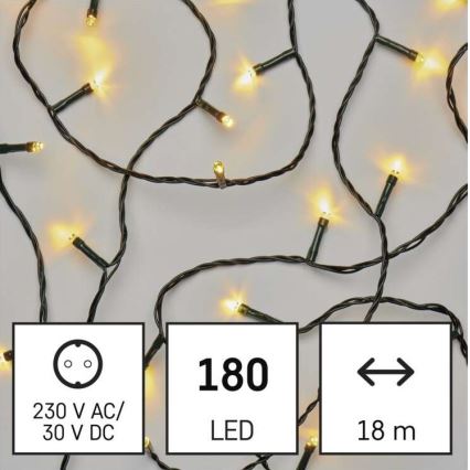 LED Vánoční venkovní řetěz 180xLED/8 módů 23m IP44 teplá bílá