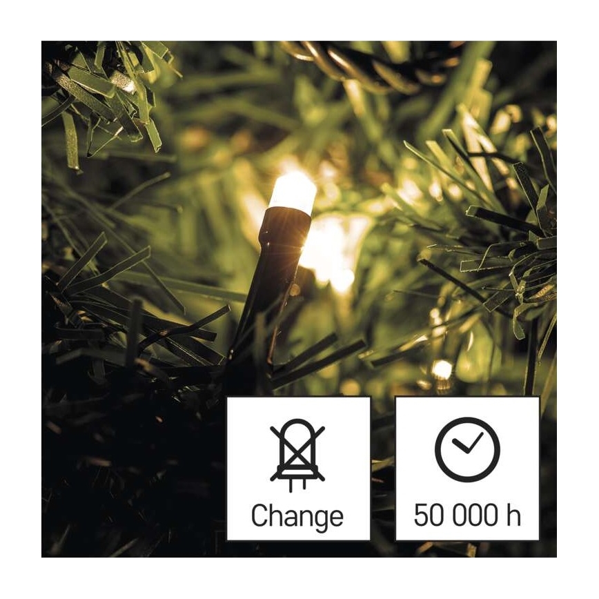 LED Vánoční venkovní řetěz 180xLED/8 módů 23m IP44 teplá bílá