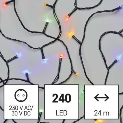 LED Vánoční venkovní řetěz 240xLED/29m IP44 multicolor