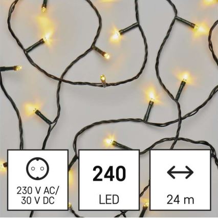 LED Vánoční venkovní řetěz 240xLED/29m IP44 teplá bílá