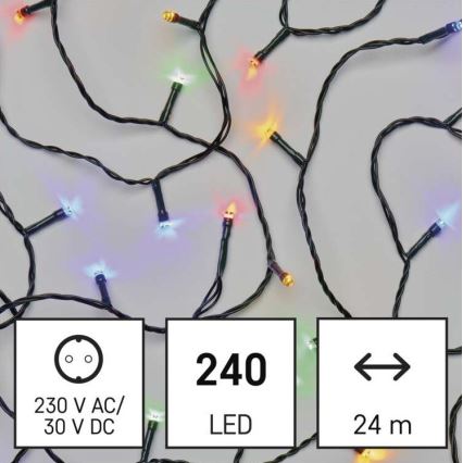 LED Vánoční venkovní řetěz 240xLED/8 módů 29m IP44 multicolor