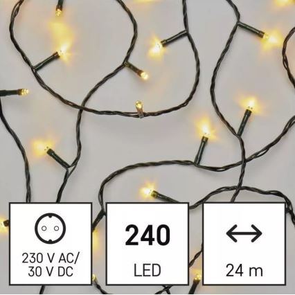 LED Vánoční venkovní řetěz 240xLED/8 módů 29m IP44 teplá bílá