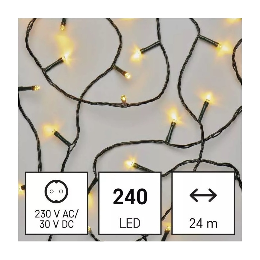 LED Vánoční venkovní řetěz 240xLED/8 módů 29m IP44 teplá bílá