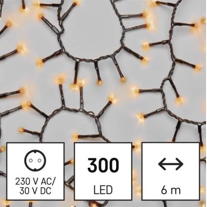 LED Vánoční venkovní řetěz 300xLED/11m IP44 vintage