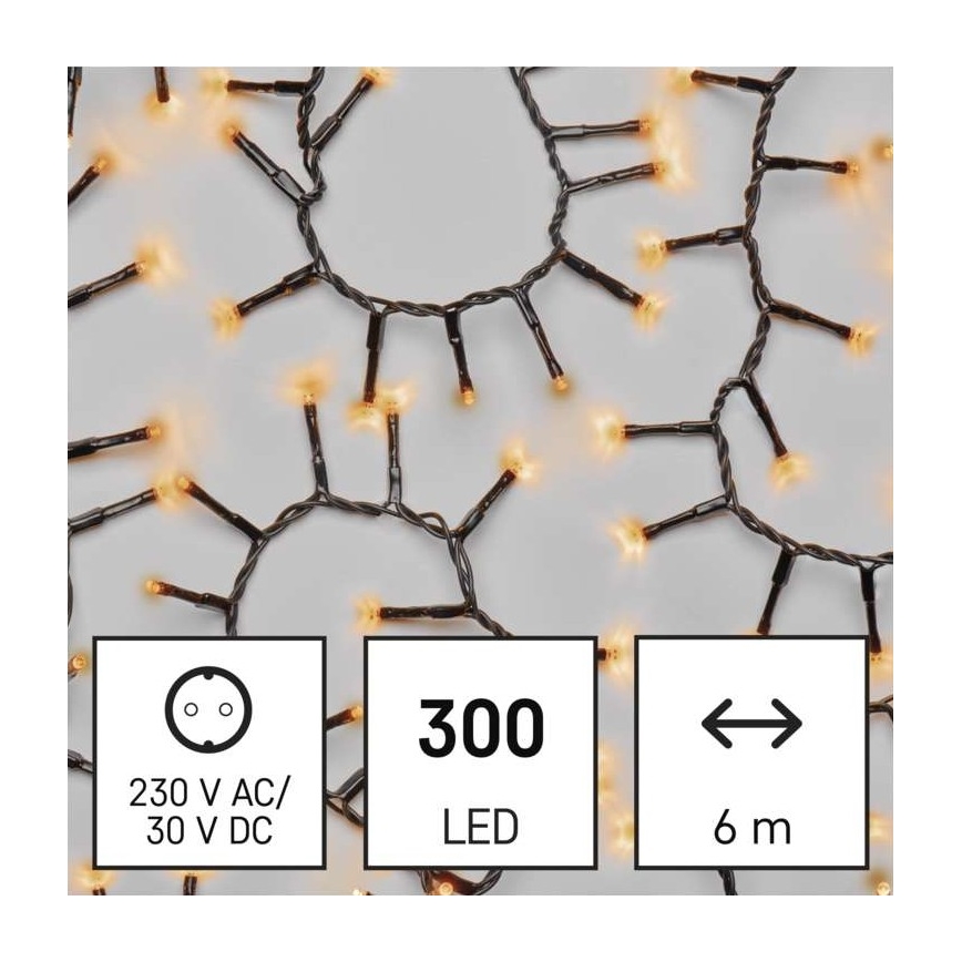 LED Vánoční venkovní řetěz 300xLED/11m IP44 vintage