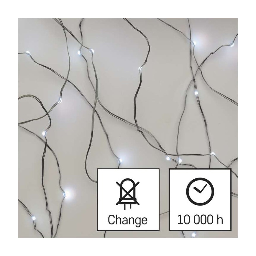 LED Vánoční venkovní řetěz 40xLED/9m IP44 studená bílá