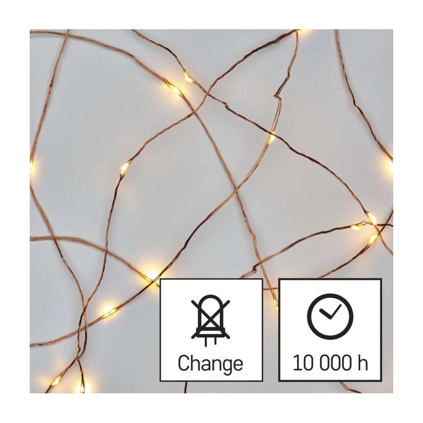 LED Vánoční venkovní řetěz 40xLED/9m IP44 teplá bílá