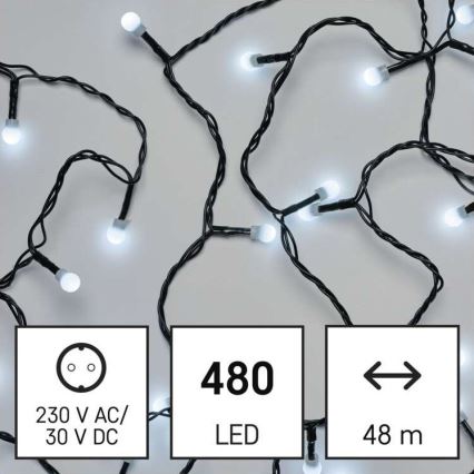 LED Vánoční venkovní řetěz 480xLED/53m IP44 studená bílá