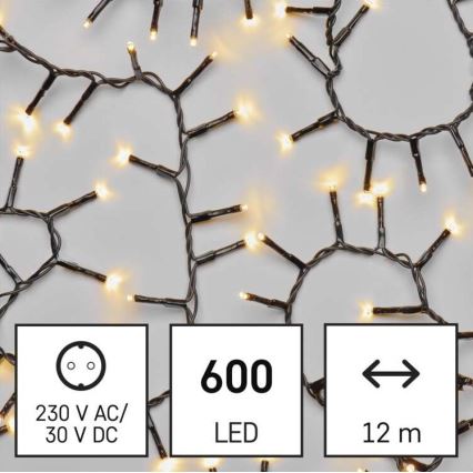 LED Vánoční venkovní řetěz 600xLED/17m IP44 teplá bílá