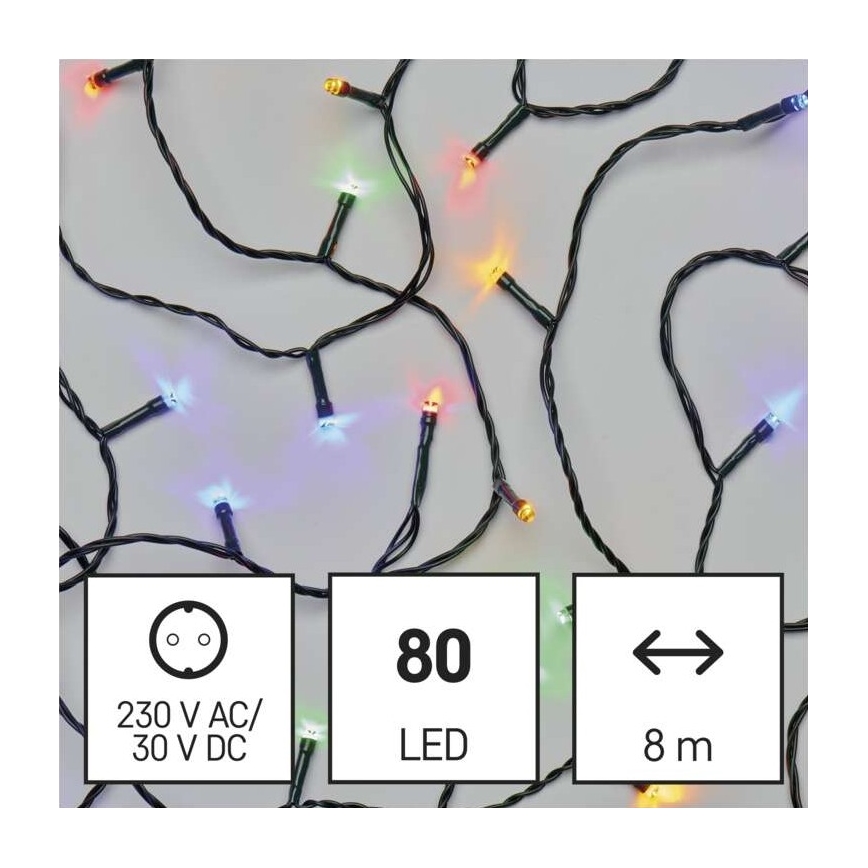 LED Vánoční venkovní řetěz 80xLED/13m IP44 multicolor