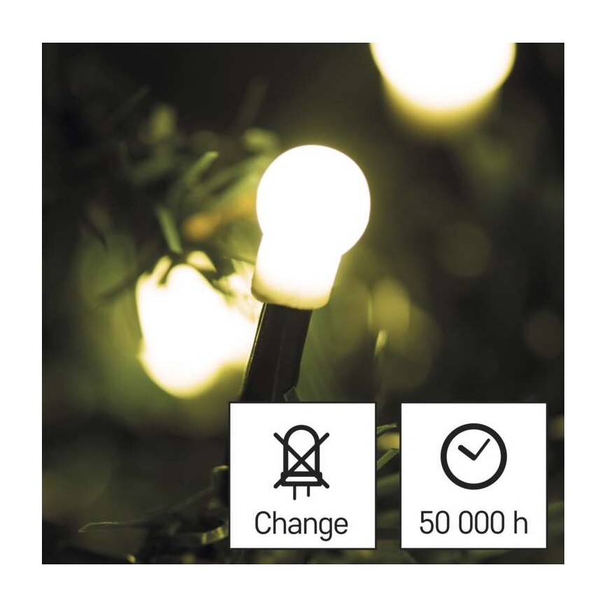 LED Vánoční venkovní řetěz 80xLED/13m IP44 teplá bílá