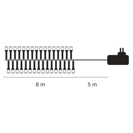 LED Vánoční venkovní řetěz 80xLED/13m IP44 teplá bílá