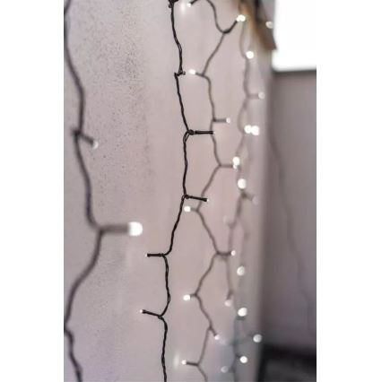 LED Vánoční venkovní závěs 100xLED 2m IP44 studená bílá
