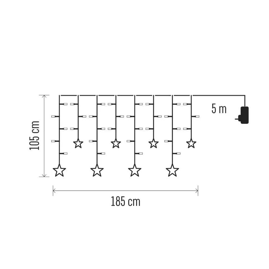 LED Vánoční závěs 115xLED/1,35W 6,85x1,05 m teplá bílá