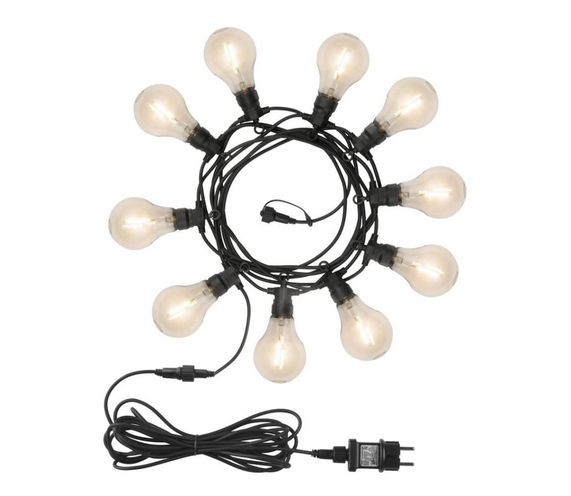 Retlux LED Venkovní dekorační řetěz 10xA60 7,5m IP44 teplá bílá FT0038