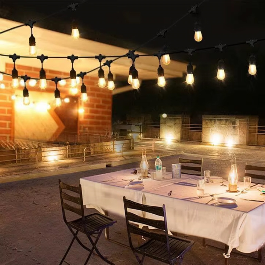 LED Venkovní dekorační řetěz 10xE27/1W/230V 10 m IP65 černá