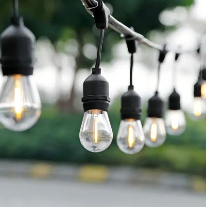 LED Venkovní dekorační řetěz 10xE27/1W/230V 10 m IP65 černá