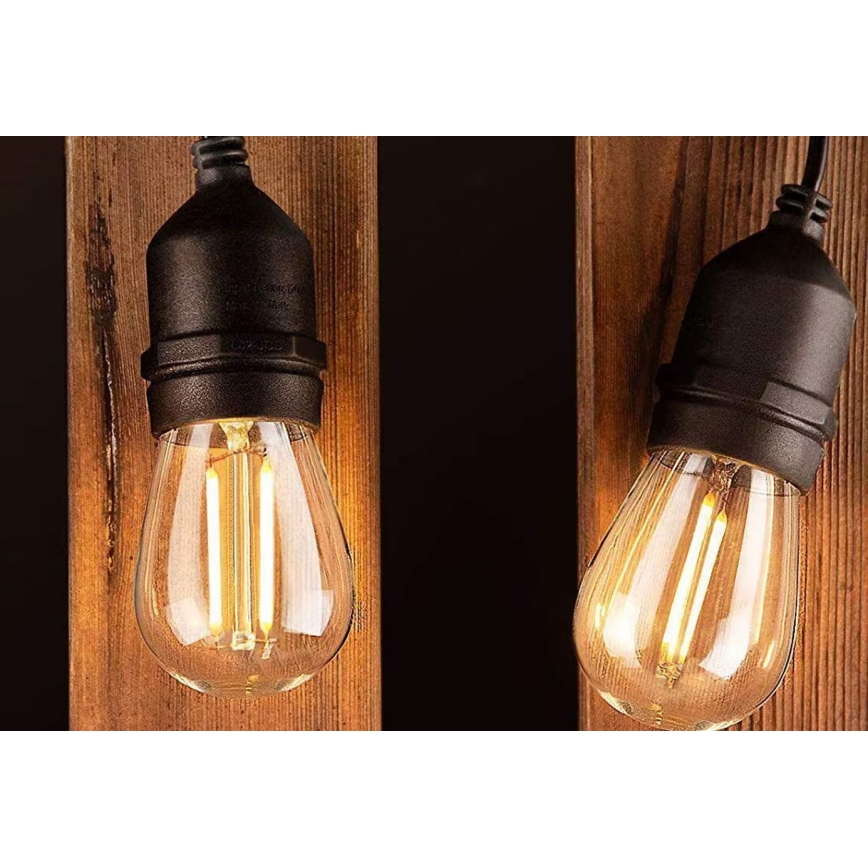 LED Venkovní dekorační řetěz 10xE27/1W/230V 10 m IP65 černá
