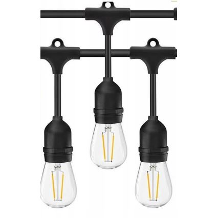 LED Venkovní dekorační řetěz 10xE27/1W/230V 10 m IP65 černá