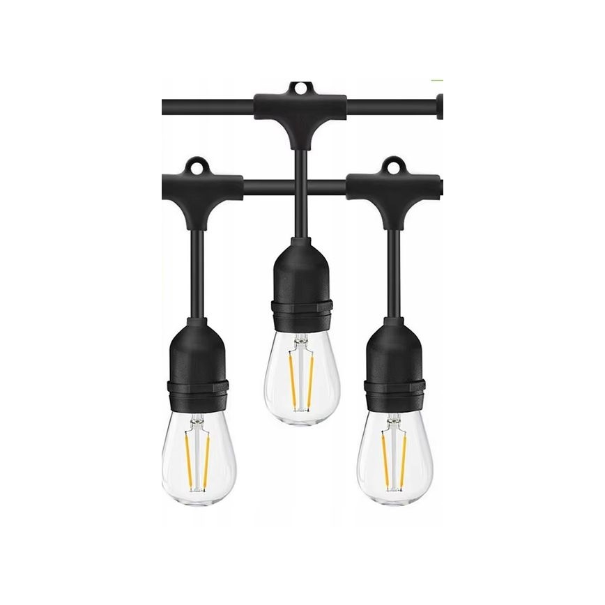 LED Venkovní dekorační řetěz 10xE27/1W/230V 10 m IP65 černá