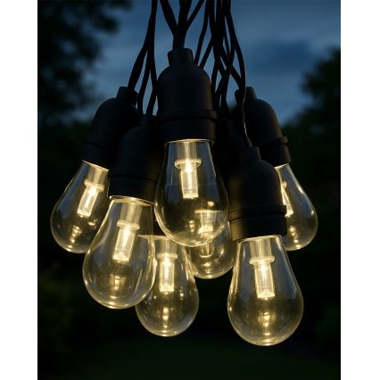 LED Venkovní dekorační řetěz 10xLED/0,15W/230V 3,8 m IP44 černá