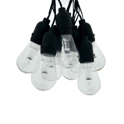 LED Venkovní dekorační řetěz 10xLED/0,15W/230V 3,8 m IP44 černá