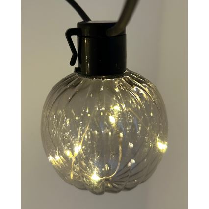 LED Venkovní dekorační řetěz 10xLED/0,15W/230V 6,8 m IP44 černá/kouřová