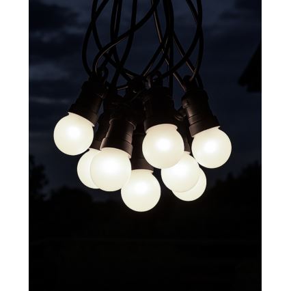 LED Venkovní dekorační řetěz 10xLED/0,36W/230V 4,5 m IP44 černá
