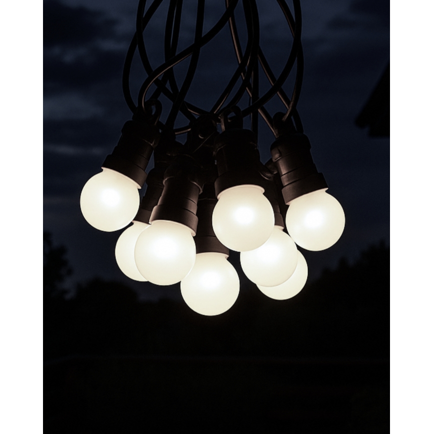 LED Venkovní dekorační řetěz 10xLED/0,36W/230V 4,5 m IP44 černá