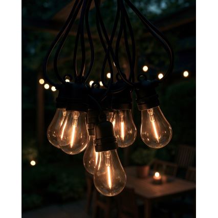 LED Venkovní dekorační řetěz 10xLED/0,36W/230V 8 m IP44 černá