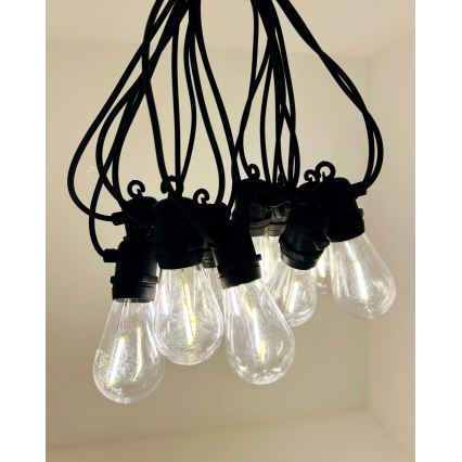 LED Venkovní dekorační řetěz 10xLED/0,36W/230V 8 m IP44 černá