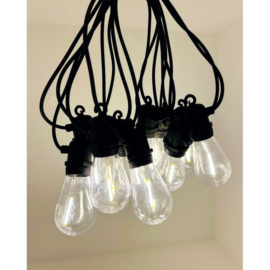 LED Venkovní dekorační řetěz 10xLED/0,36W/230V 8 m IP44 černá