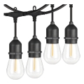 LED Venkovní dekorační řetěz 15xE27/1W/230V 15 m IP65 černá