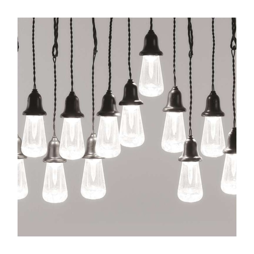 LED Venkovní dekorační řetěz 16xLED 8,6m IP44 studená bílá
