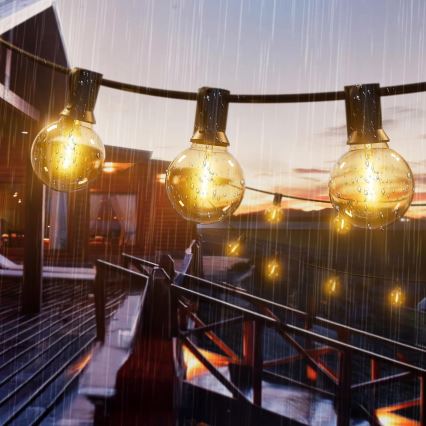 LED Venkovní dekorační řetěz 20xE12/1W/230V 20 m IP65 černá