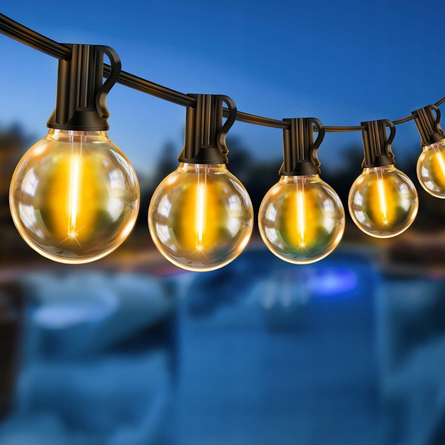 LED Venkovní dekorační řetěz 20xE12/1W/230V 20 m IP65 černá