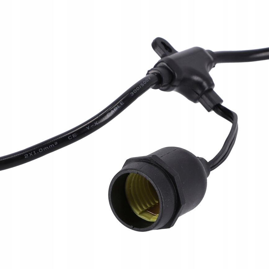 LED Venkovní dekorační řetěz 20xE27/1W/230V 11,44 m IP44 černá