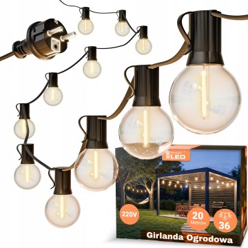 LED Venkovní dekorační řetěz 36xE12/1W/230V 22,35 m IP65 černá