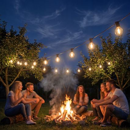 LED Venkovní dekorační řetěz 36xE12/1W/230V 22,35 m IP65 černá