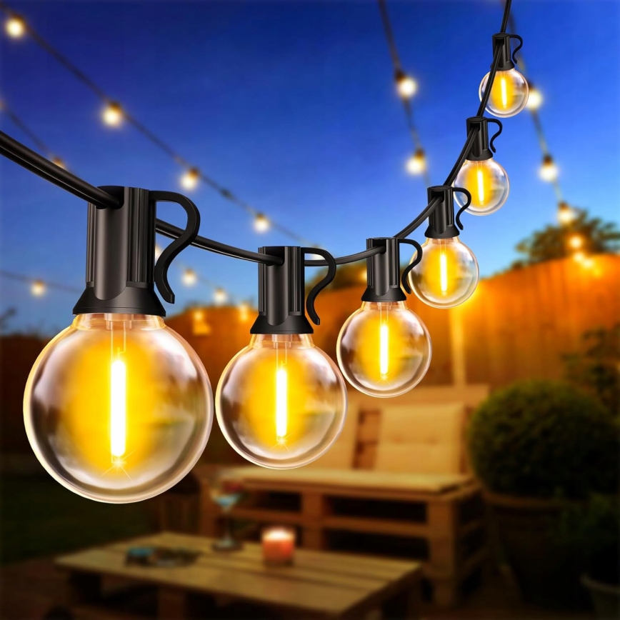 LED Venkovní dekorační řetěz 36xE12/1W/230V 22,35 m IP65 černá