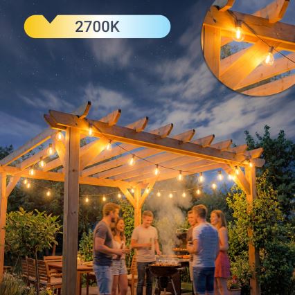 LED Venkovní dekorační řetěz 36xE12/1W/230V 22,35 m IP65 černá