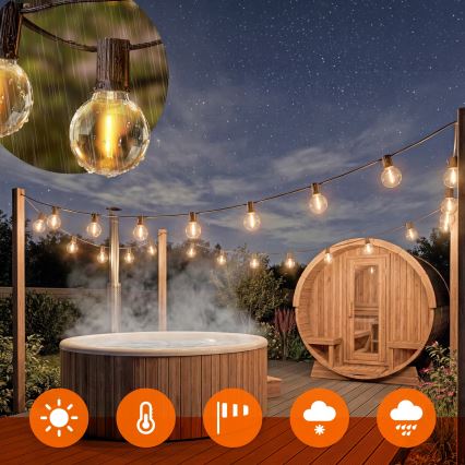 LED Venkovní dekorační řetěz 36xE12/1W/230V 22,35 m IP65 černá