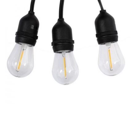 LED Venkovní dekorační řetěz 5,6m 10xE27/0,6W/36V IP44