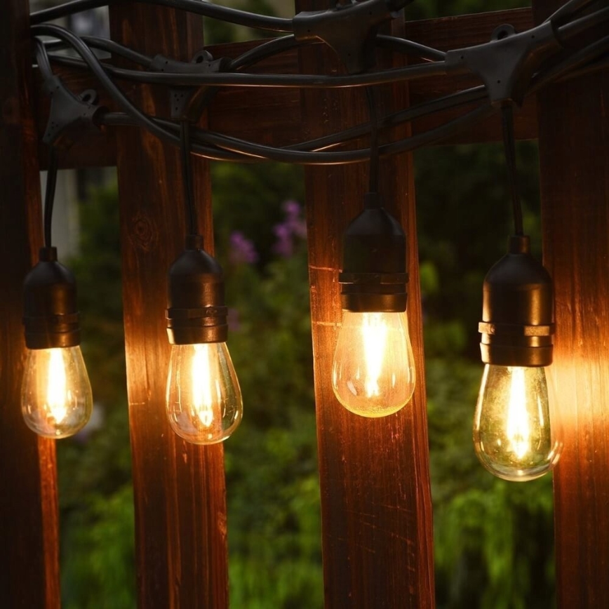 LED Venkovní dekorační řetěz 5,6m 10xE27/0,6W/36V IP44