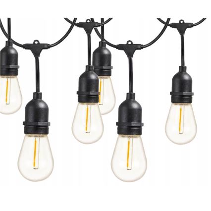 LED Venkovní dekorační řetěz 5xE27/1W/230V 5,94 m IP44 černá