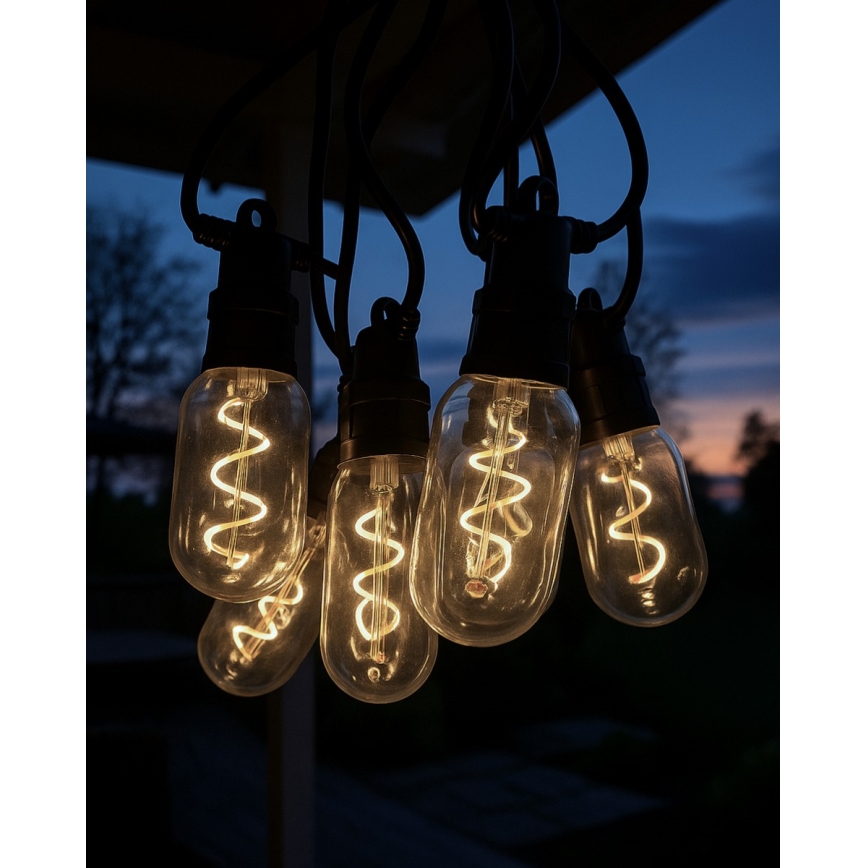 LED Venkovní dekorační řetěz 6xLED/0,6W/230V 4,5 m IP44 černá