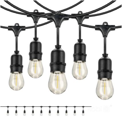 LED Venkovní dekorační řetěz BAJA ST64 10xE27/1W/230V 10,9m IP44 teplá bílá