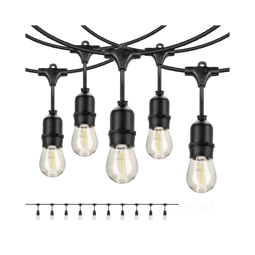 LED Venkovní dekorační řetěz BAJA ST64 10xE27/1W/230V 10,9m IP44 teplá bílá